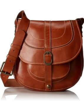 Patricia Nash Cognac Leather Saddle Crossbody
